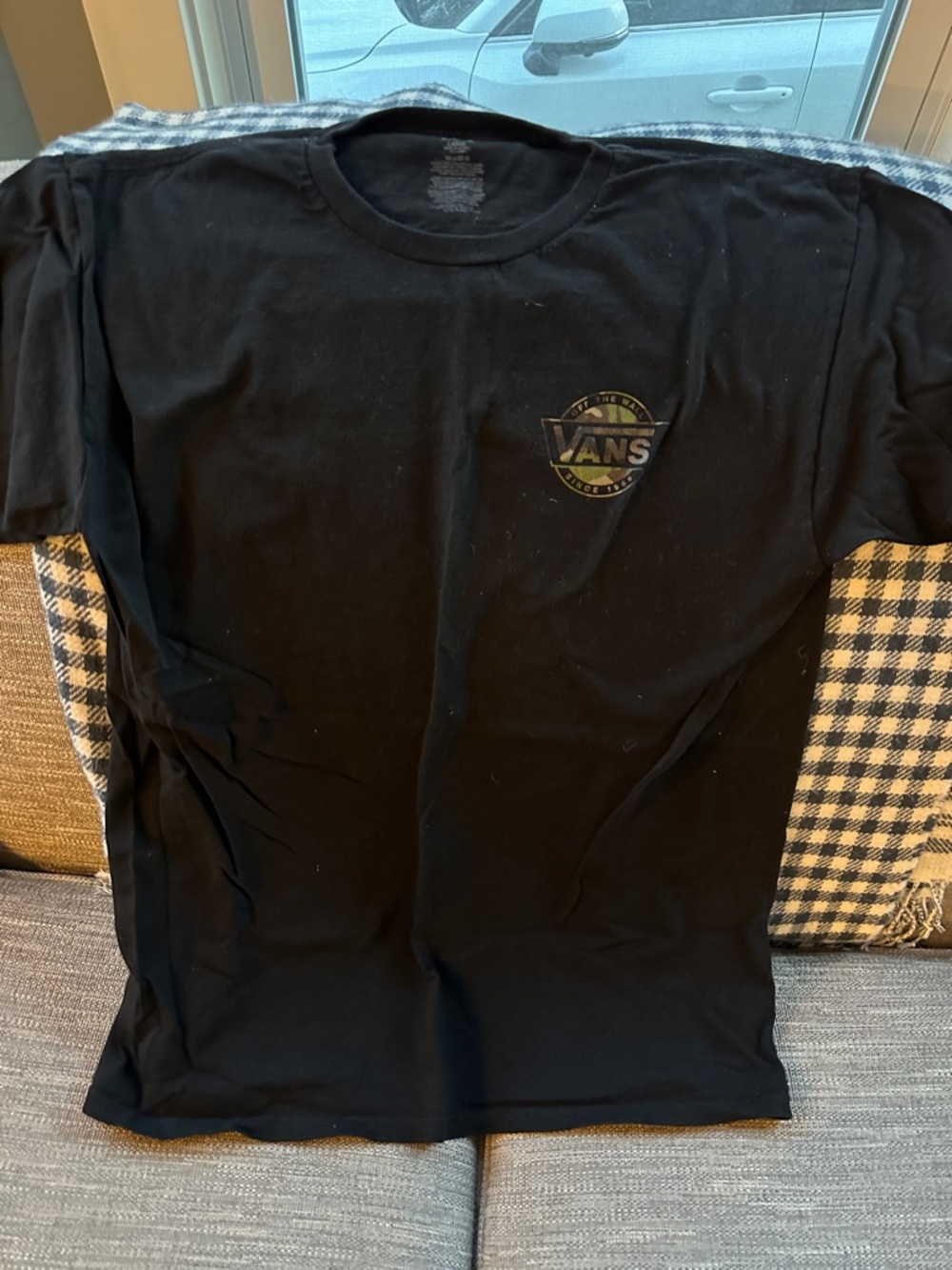 Vans Black Short-Sleeve Tee with Small Chest Logo